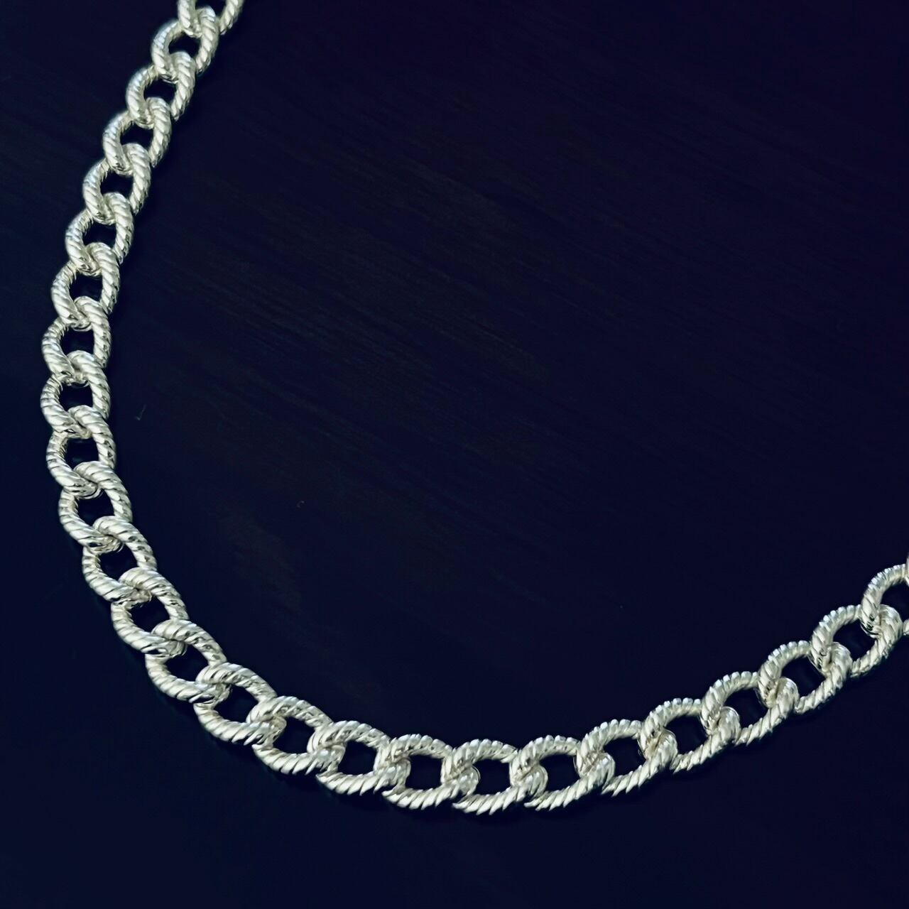 VINTAGE TIFFANY & CO. Rope Pattern Curb Chain Necklace Sterling