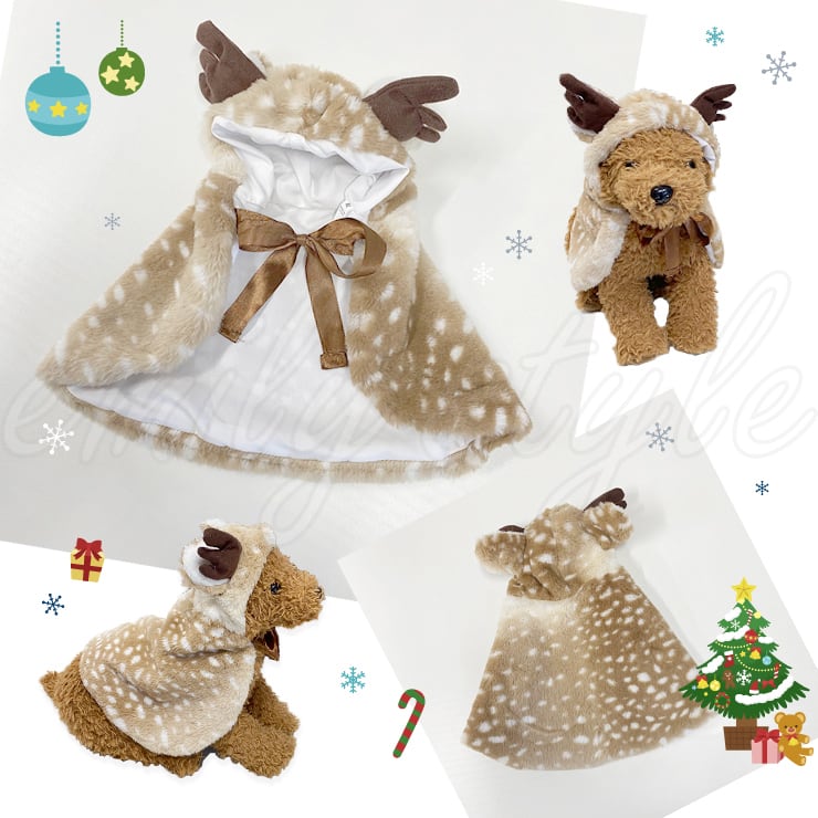 トナカイ風マント クリスマス トナカイの角 角付き 衣装 犬 服 男の子