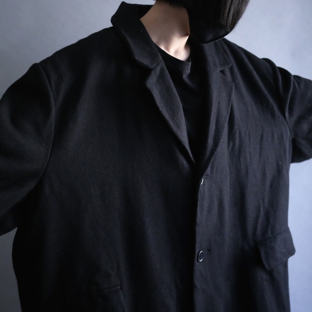 "KINGSIZE" XXXL super over size wide silhouette black wool coat