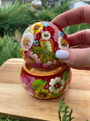 ペトリキウカ塗りのジュエリーボックス（人間国宝ホメンコ作）ウクライナ製