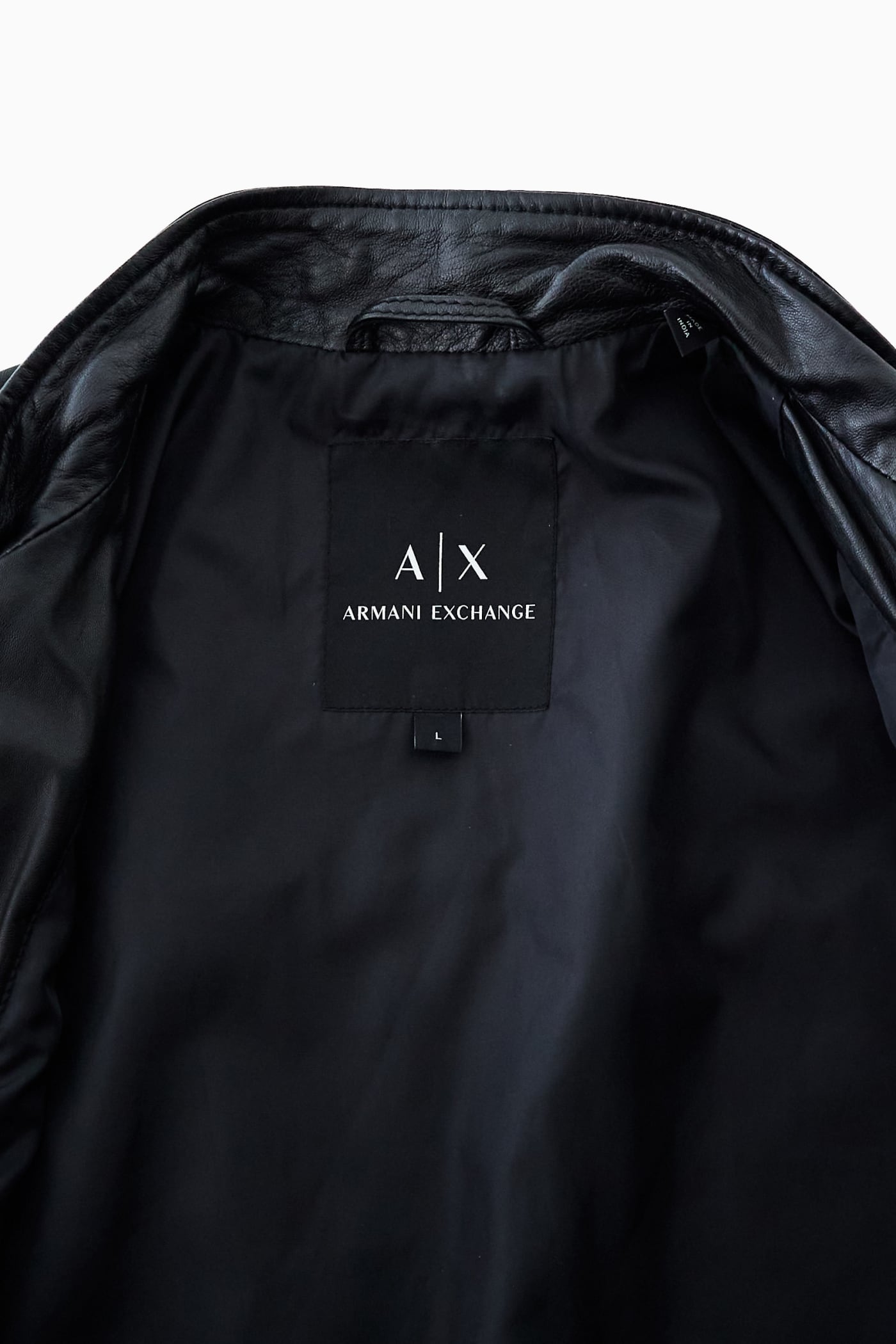 ARMANI EXCHANGE BLACK SHEEP LEATHER RACER JACKET | Reben｜デザイン