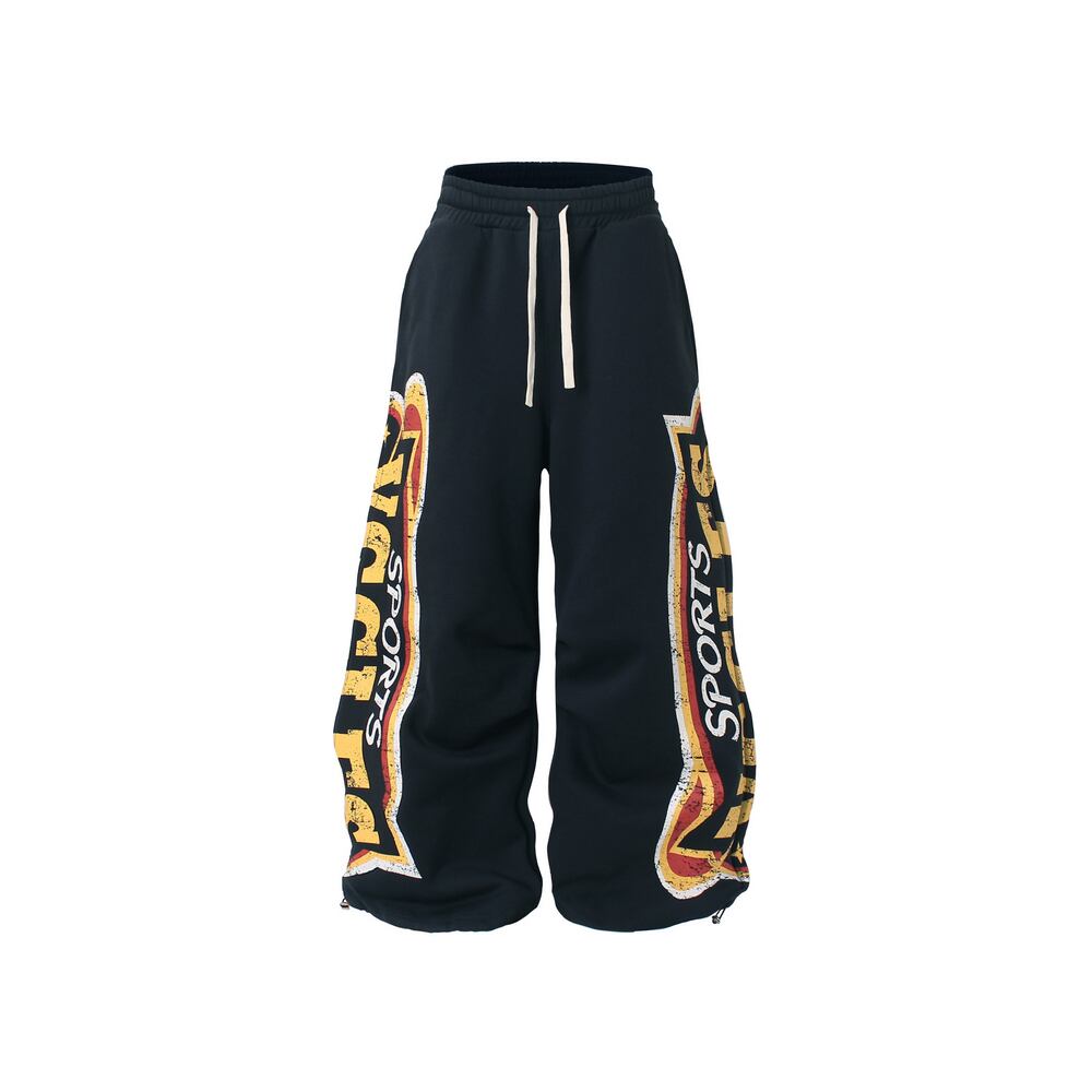 正規店購入アメリカン馬柄プリント ワイドスウェットパンツ（BLACKLISTS） a319b6db99ab3d5421cedf8b011edd