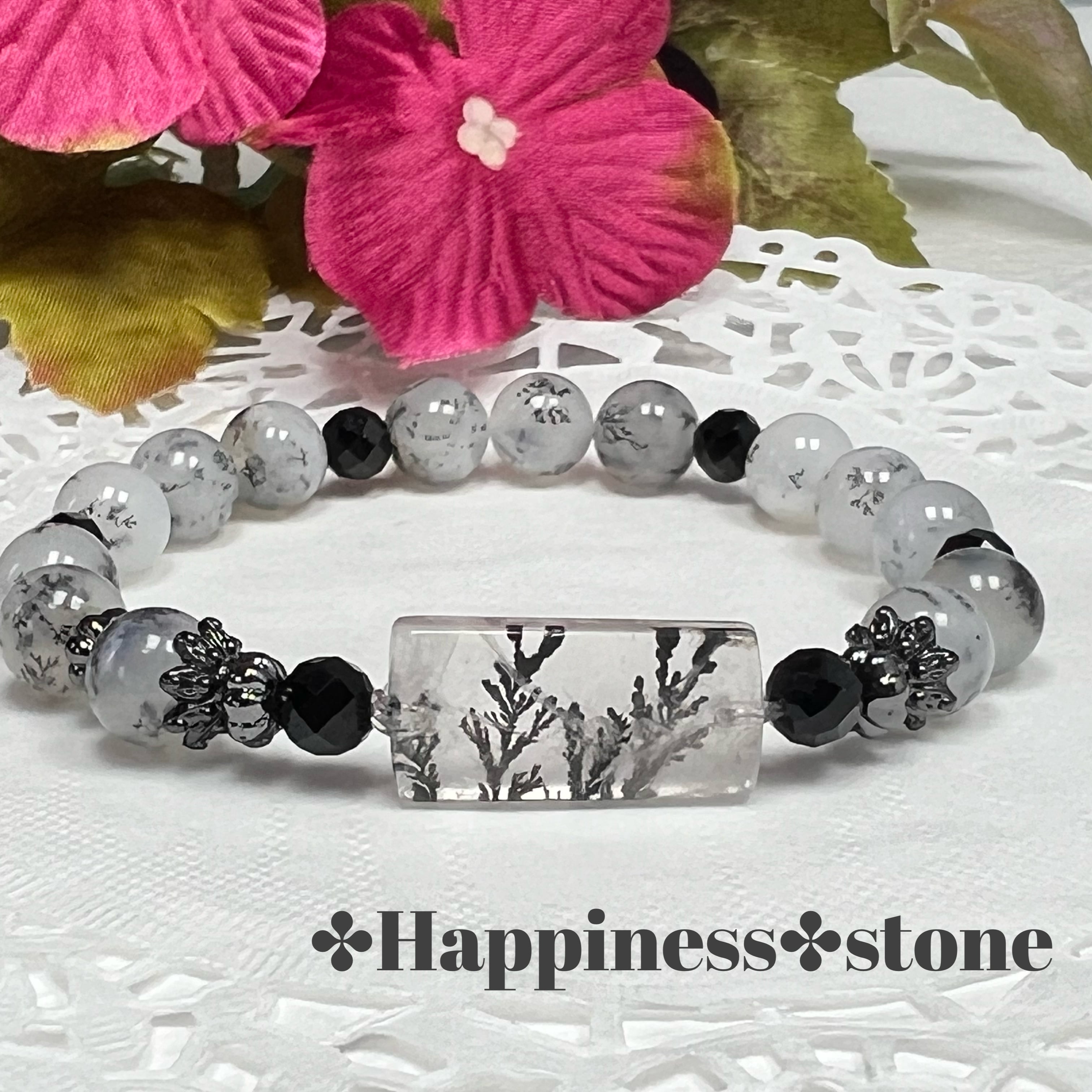 【デンドリクォーツ デザインブレスレット】❤︎送料無料❤︎天然石