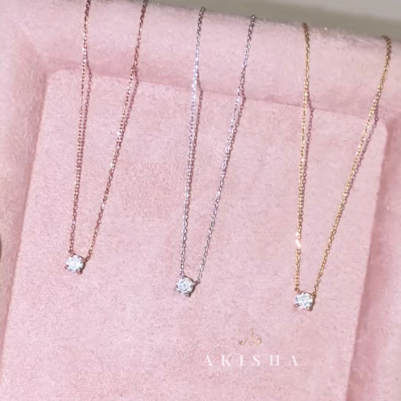 Classic One Stone Necklace | AKISHA（アキーシャ）|金アレ対応/サビ