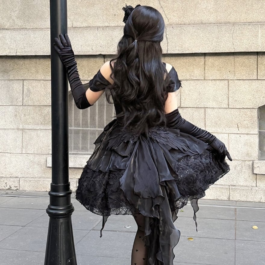 受注予約商品 ゴスロリ通販 With U ゴスロリ スワン バックリボン