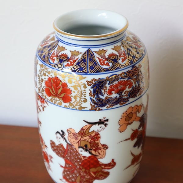 松 花瓶 1801 香蘭社 金彩松絵 花瓶 未使用 香蘭社 花瓶 松 染錦模様