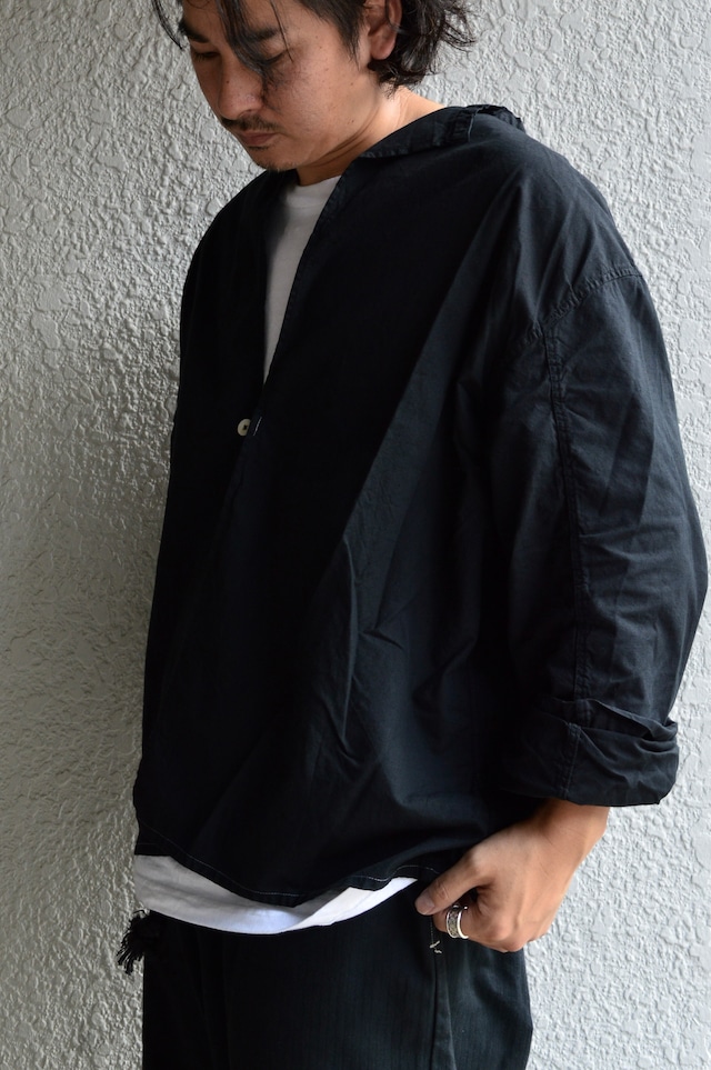 VENTITANK PROJECT EURO SWEDISH ARMY 1970's COSTOM REMADE SURGICAL HANTEN SHIRT DYED BLACK DEAD STOCK スウェーデン サージカルハンテンシャツ
