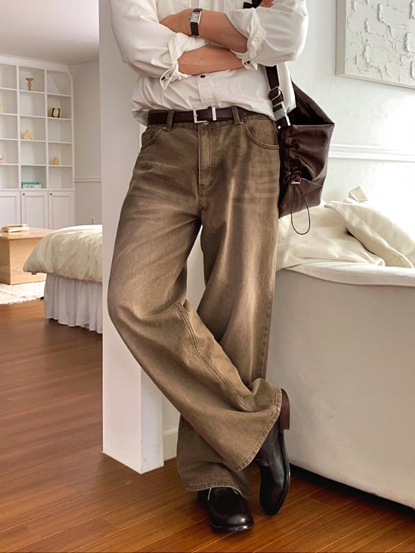 ヴィンテージデニムパンツ|ワイドストレート|リラックススタイル m0030