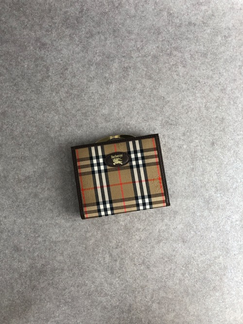 BURBERRY バーバリー ノバチェック 財布 ブラウン ロゴ キャンバス ２つ折り vintage ヴィンテージ オールド b5c22u