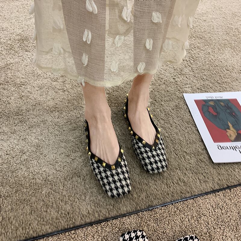 シングルスプリングレッドスタイル 靴 シューズ 春物 スクウェア フェイクシューズ89861152783