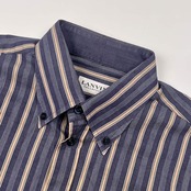 LANVIN COLLECTION ランバン ストライプ BD ボタンダウン 長袖シャツ M/メンズ