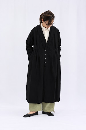 【GUPTIHA】Sobakasu Khadi Millefeuille Collar Dress / D.Navy(63209-096)