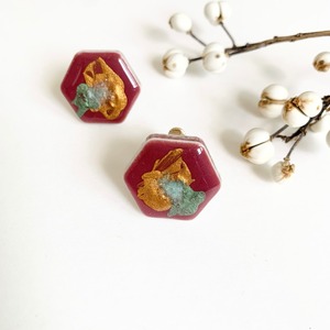 美濃焼タイルイヤリング Sae-7