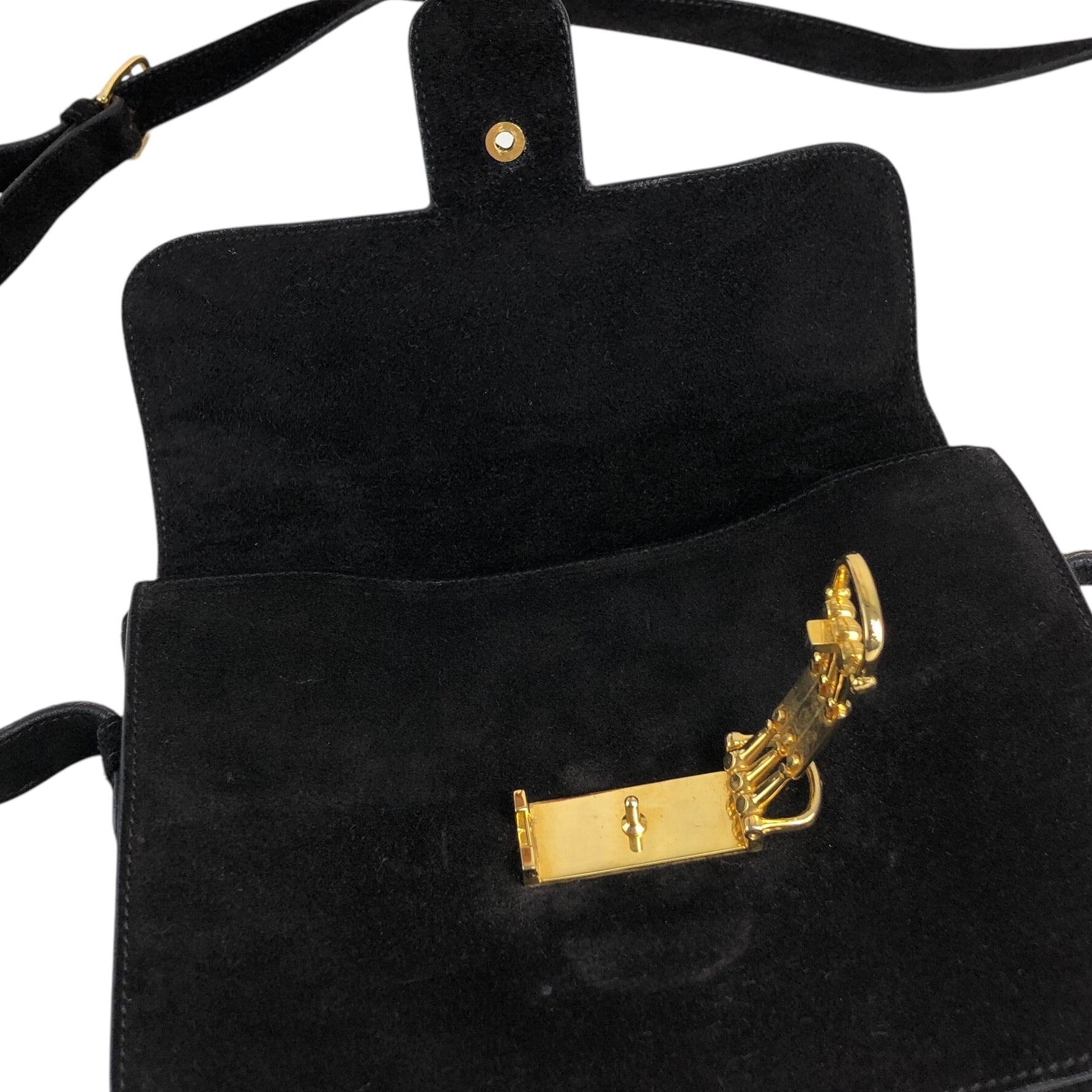 CELINE セリーヌ ショルダーバッグ ブラック ホースビット スエード
