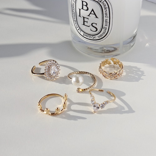 SET RINGS || 【通常商品】 VALENTINE GOLD 5 RING SET 7 || 5 RINGS || GOLD || FBA008