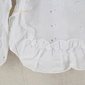 フラメンコ 衣装 トップス ブラウス ホワイト系 モリーナ MOLINA 白 刺繍 ノースリーブ 袖なし フリル ボランテ かわいい オールホワイト 爽やか ダンス衣装 練習 レッスン イベント ステージ