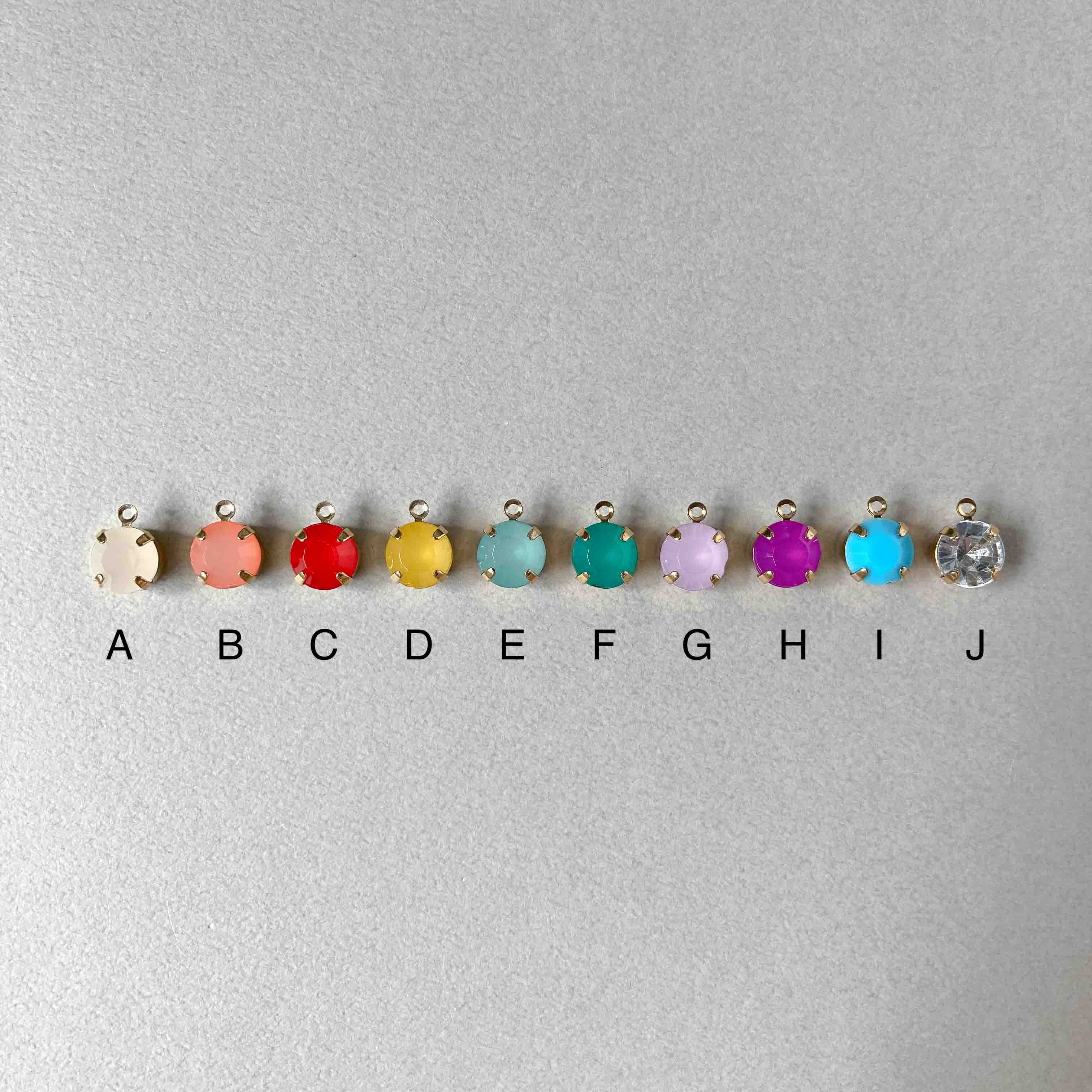 ラウンド用品・アクセサリー J 宝石風ラウンドビジューチャームS（8mm） | Dua-アクセサリーパーツ