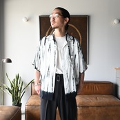 KUON(クオン) Arimatsu Shibori Camp Collar Shirt