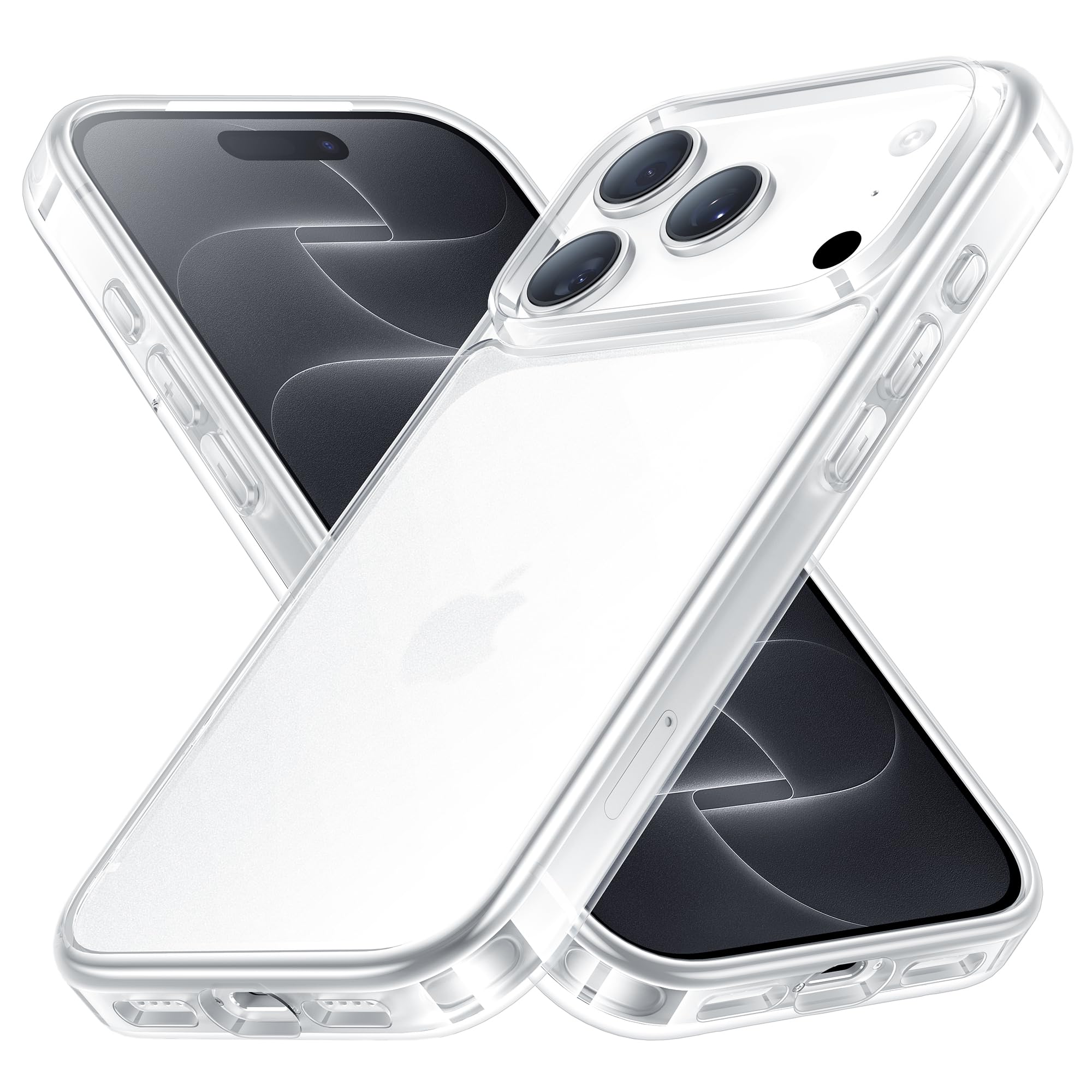 NIMASO iPhone 18 Pro / 17 Pro 用 ケース マット 背面強化ガラス 9H硬度 傷つき防止 耐衝撃 薄型