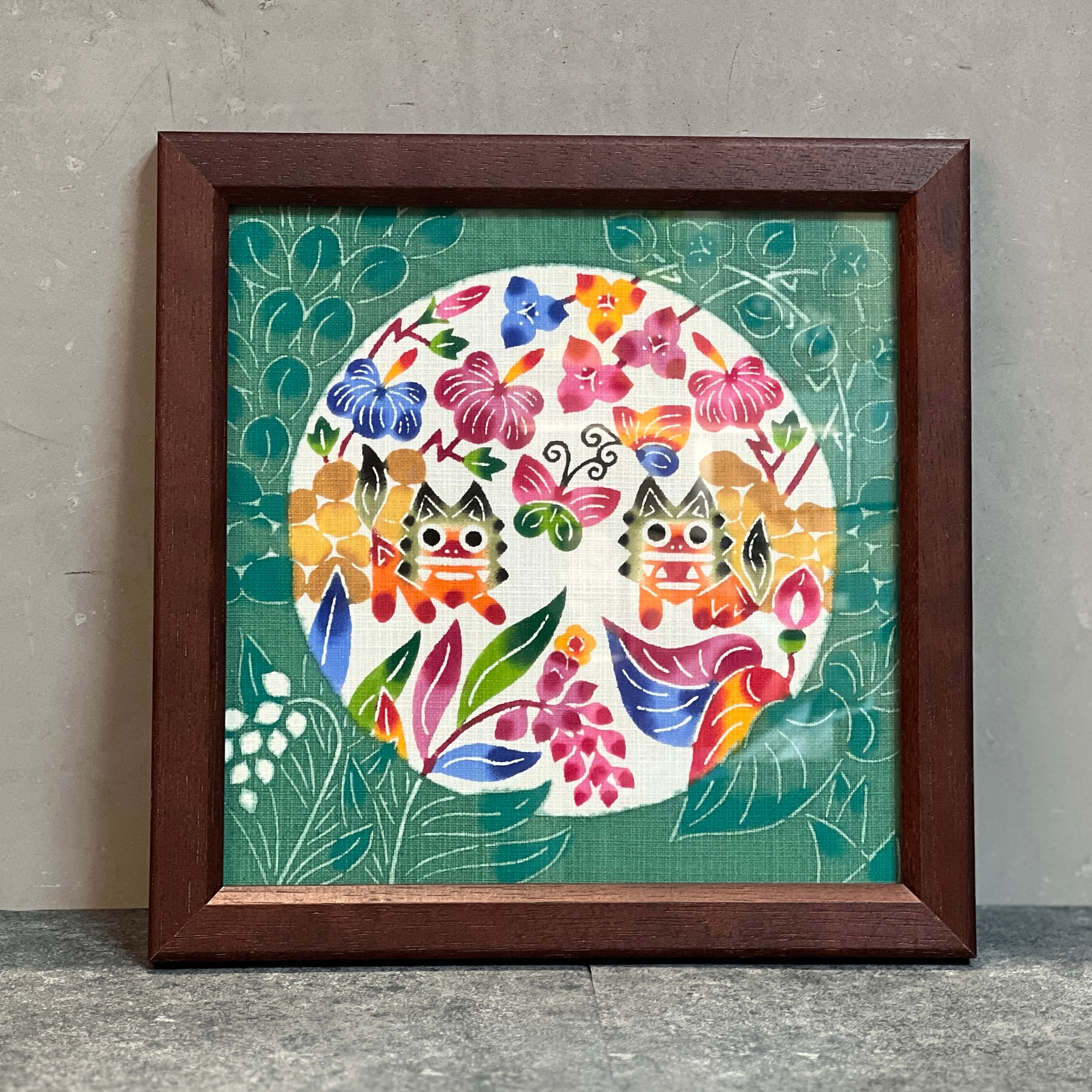 中西敏也 紅型額装 20×20 | Dear Okinawa,