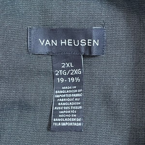 【VAN HEUSEN】半袖シャツ 個性的 ポリシャツ 柄シャツ 総柄 柄物 オールパターン ポリエステル 2XL ビッグサイズ ヴァンヒューゼン US古着