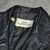 flower pattern leather half coat