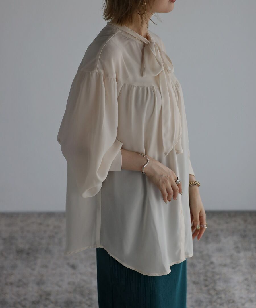 ボウタイジョーゼットブラウス【t-11181】.