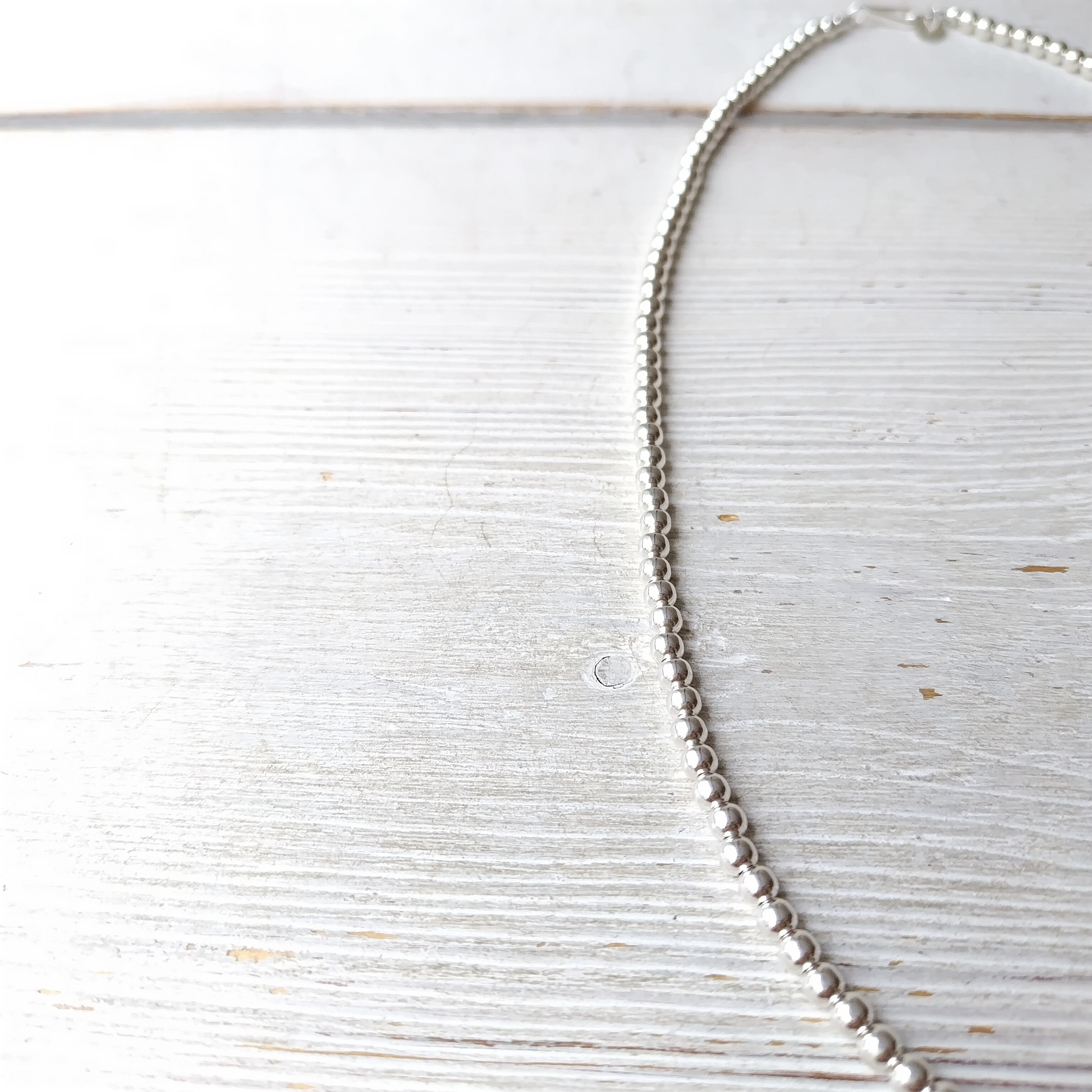 インディアンジュエリー　ナバホ　パールネックレス　パール:4mm 長さ:50cm ナバホパール4mm玉50cmネックレス✶シルバー925silver