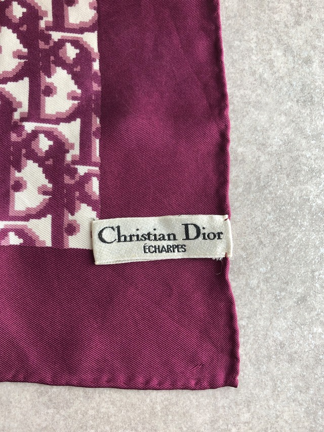 Christian Dior クリスチャン ディオール スカーフ パープル トロッター シルク vintage ヴィンテージ オールド 2iaf4u