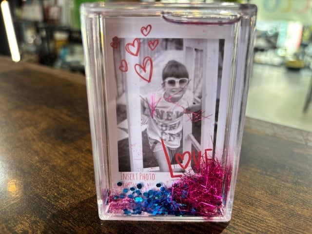 Mini instant フォトフレーム スノードーム インスタントフォト  [カラー: ピンク/ブルー]