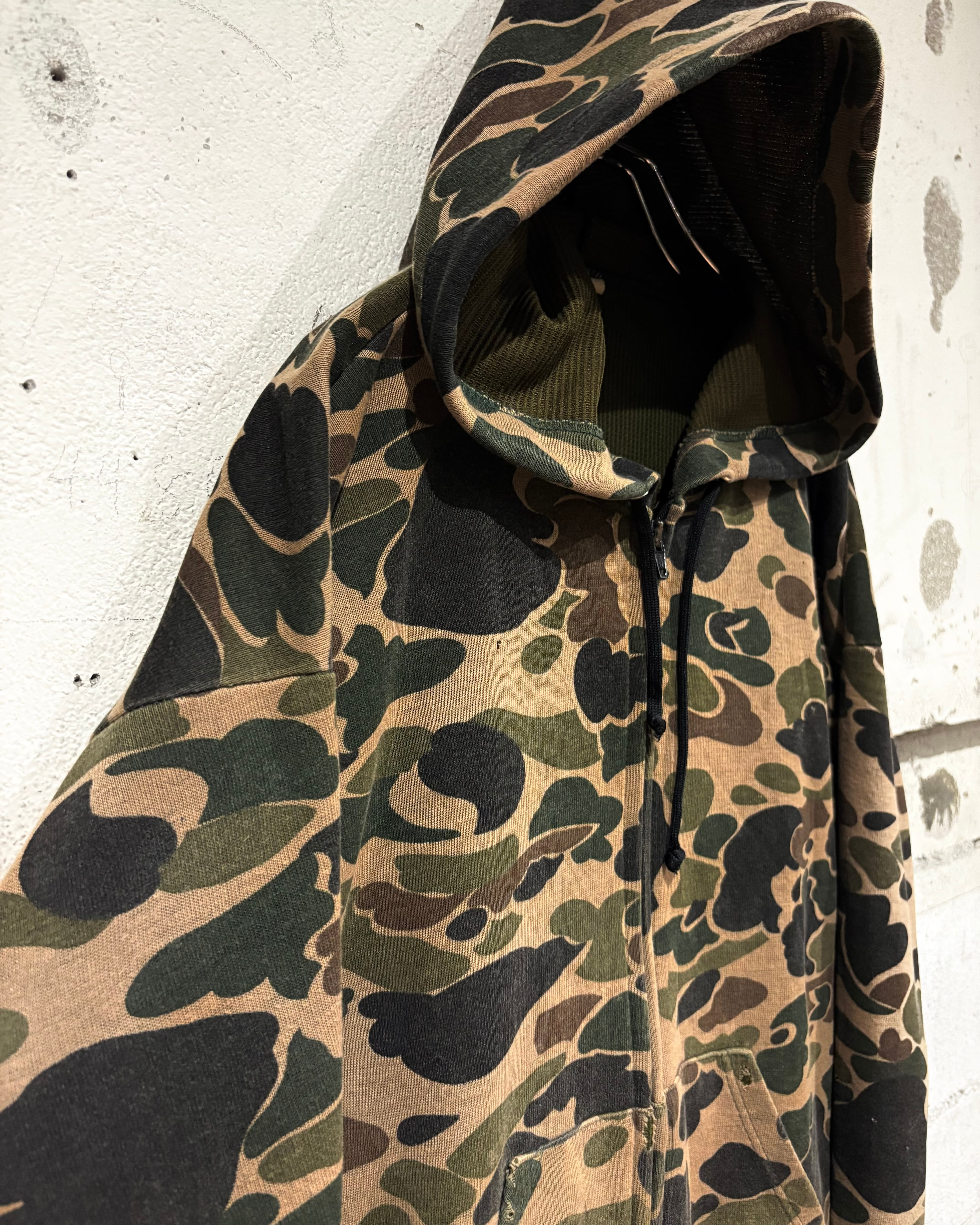 Caka otto】 Duck Hunter Camouflage Pattern Loose Zip Up Hoodie