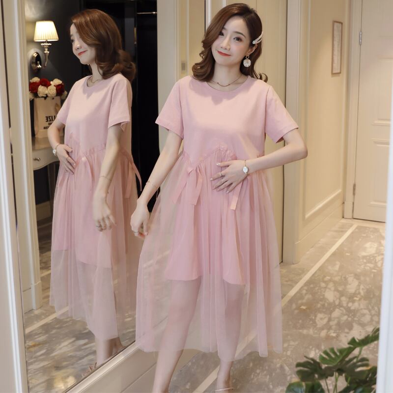 【新作】【送料無料】 妊娠中の女性Vestidosドレス女性の妊娠夏2019ファッションボイルパッチワークコットンマタニティドレスプラスサイズ 大きめサイズ サマー 夏物 AL expec32719887146