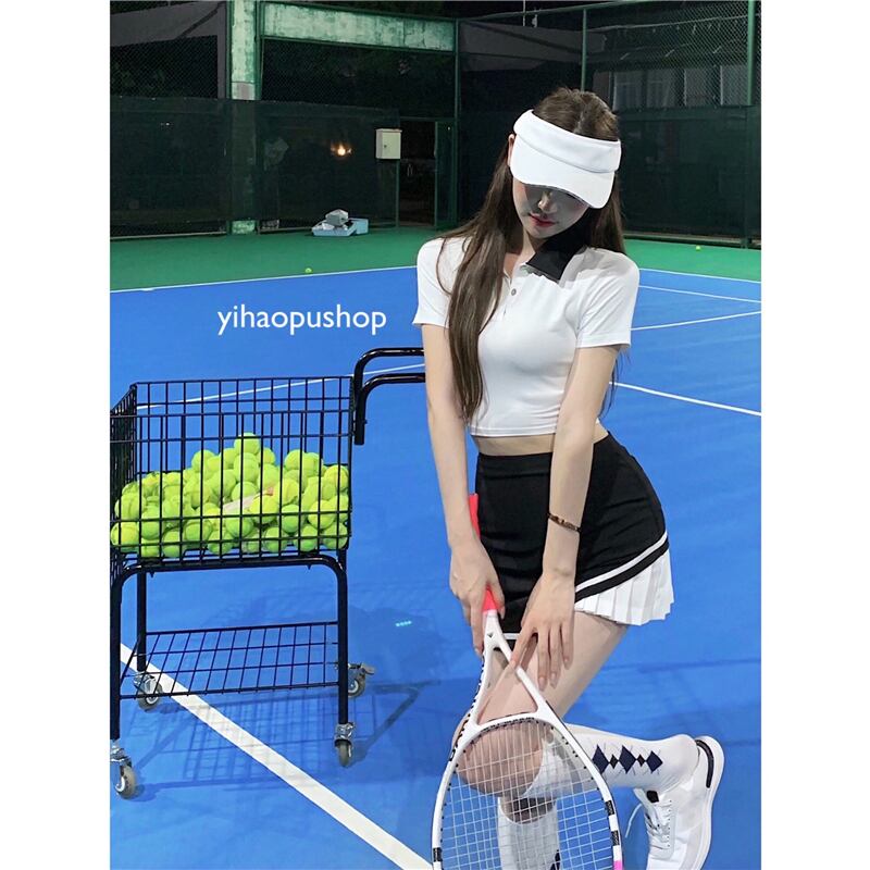 スカート ハイウェストウェストショートサマーAラインプリーツ 夏物 ステッチ ブラックストロベリース9343084191