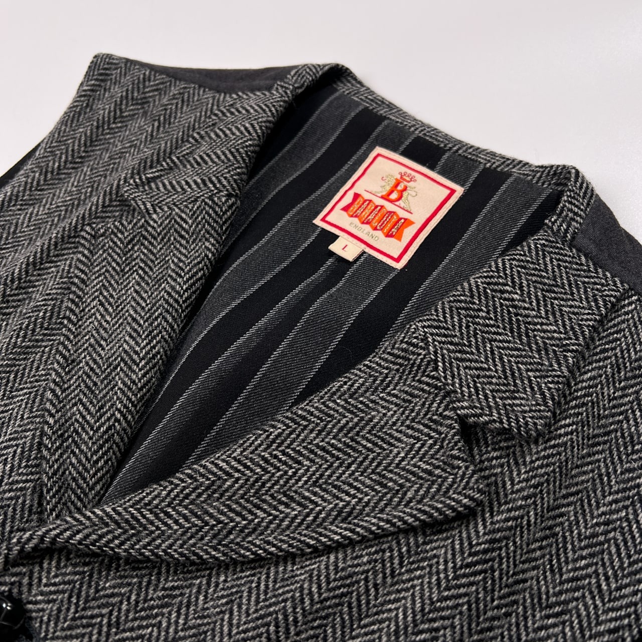 美品 BARACUTA バラクータ ヘリンボーン ツイード ウール ジレ ベスト サイズ L /メンズ