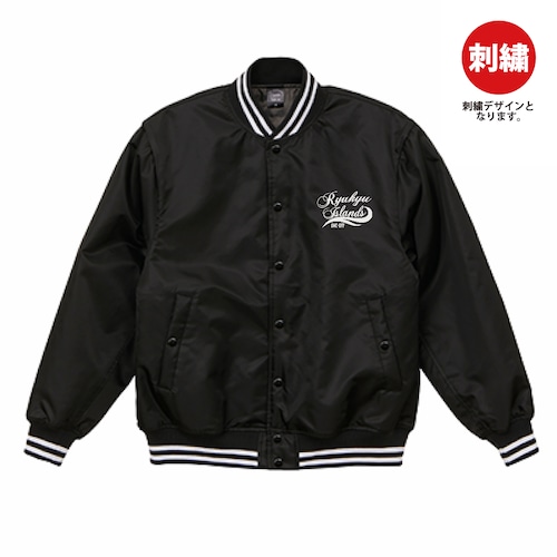 Ryukyu Islands Logo Stadium jacket【Black/White】