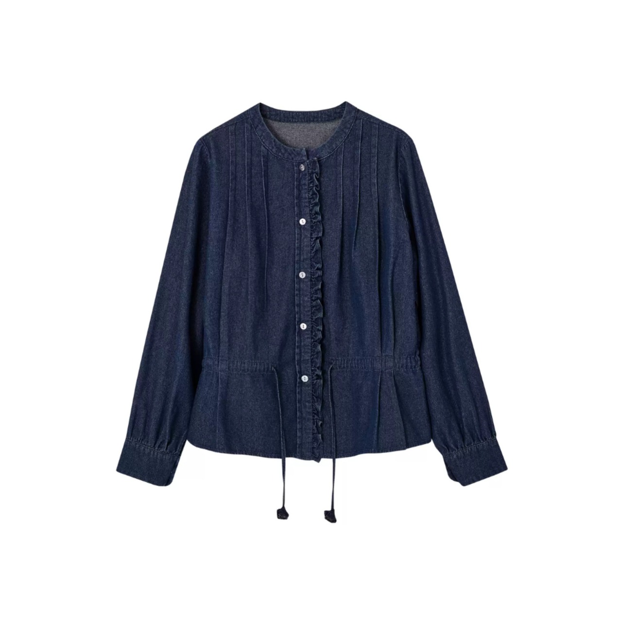 デニムドロスト ペプラムトップス 2color W01395