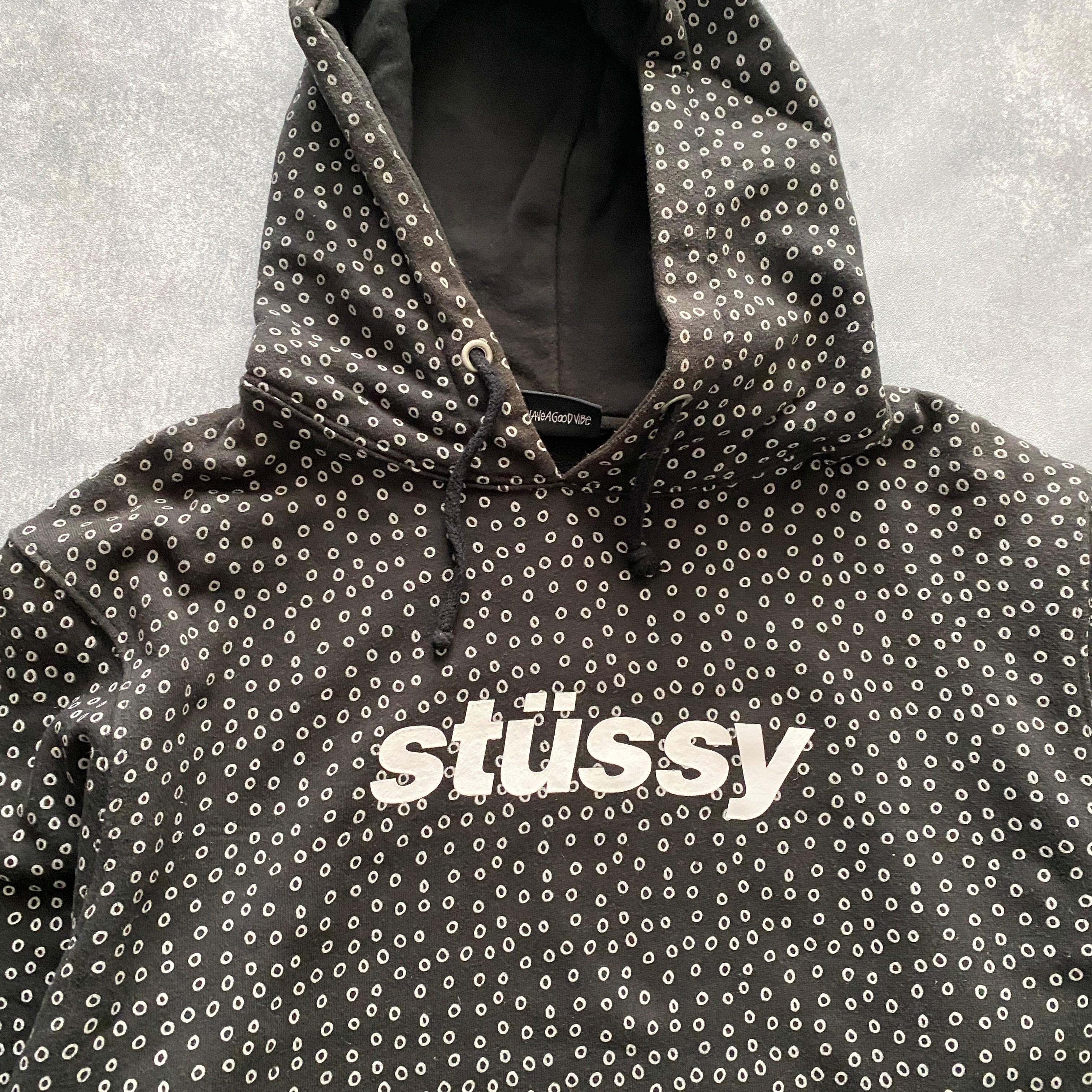 stussy　ステューシー　ワンポイントロゴ　フルジップパーカー　霜降りグレーS