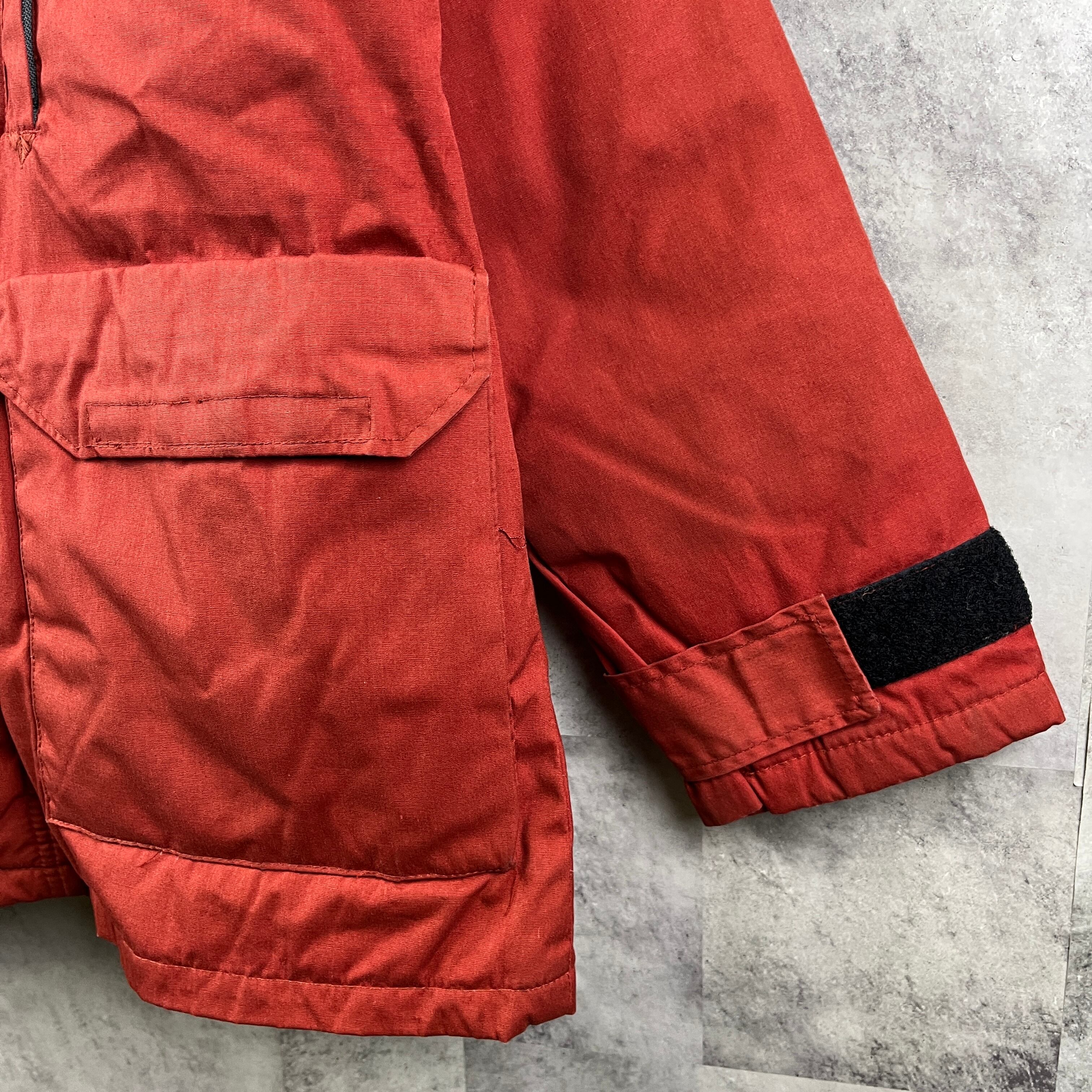 80s USA製 THE NORTH FACE SEROW ダウンジャケット 茶タグ エンジ XS