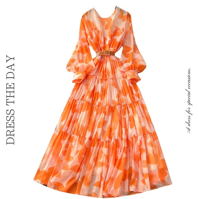 バタフライティアードドレス 6色展開 D0294