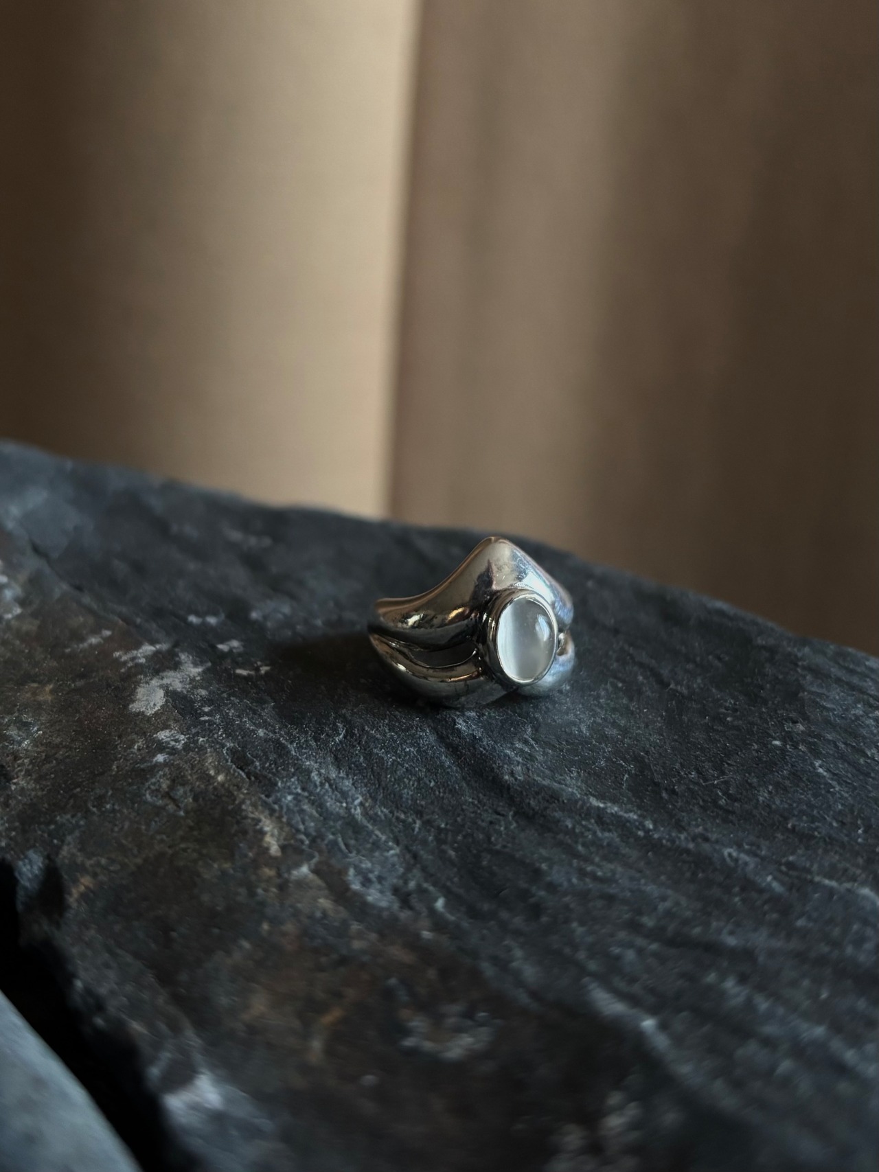 Silver 925 ring white oval-4-1