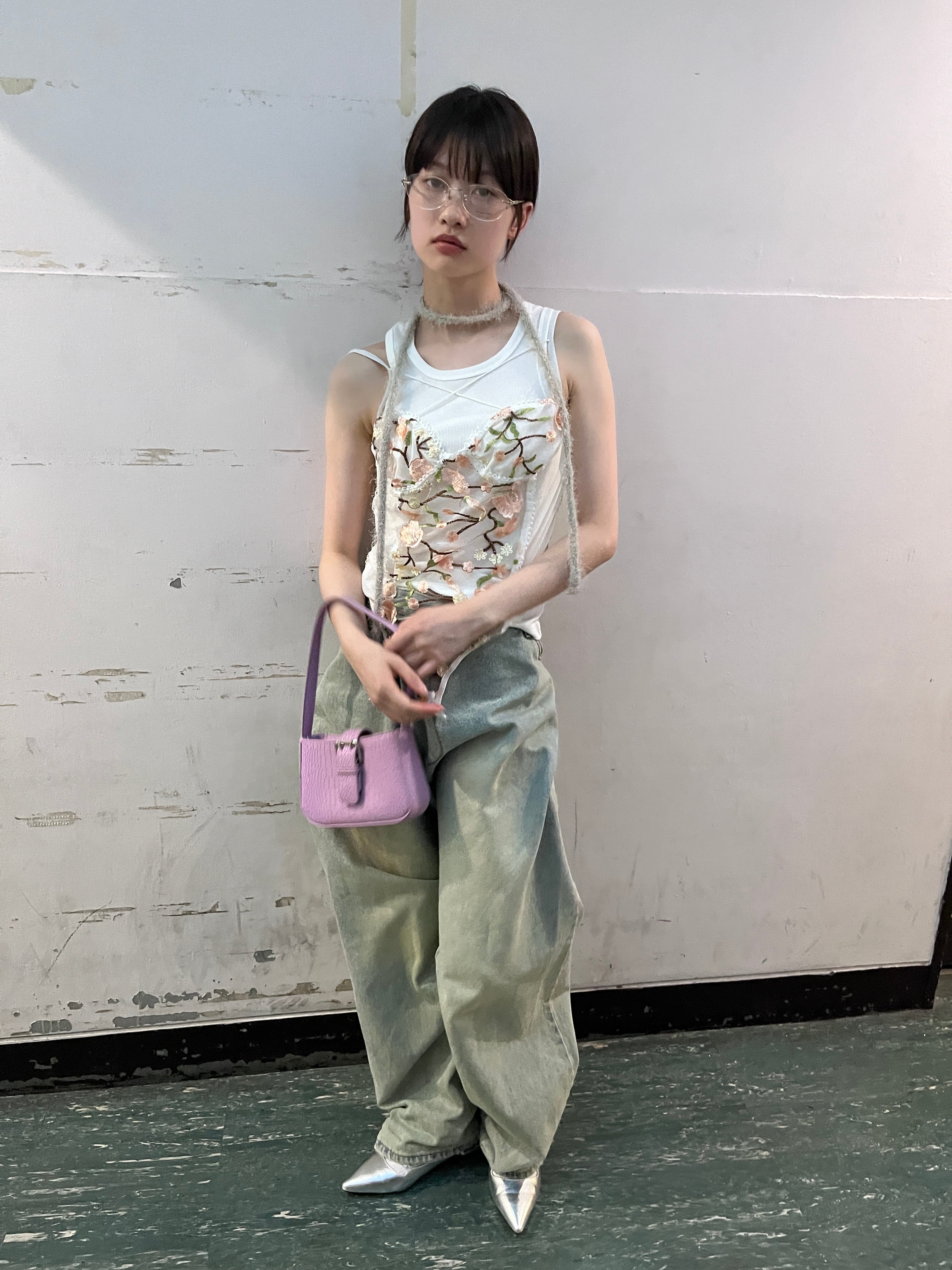 Flower see-through camisole top | nait