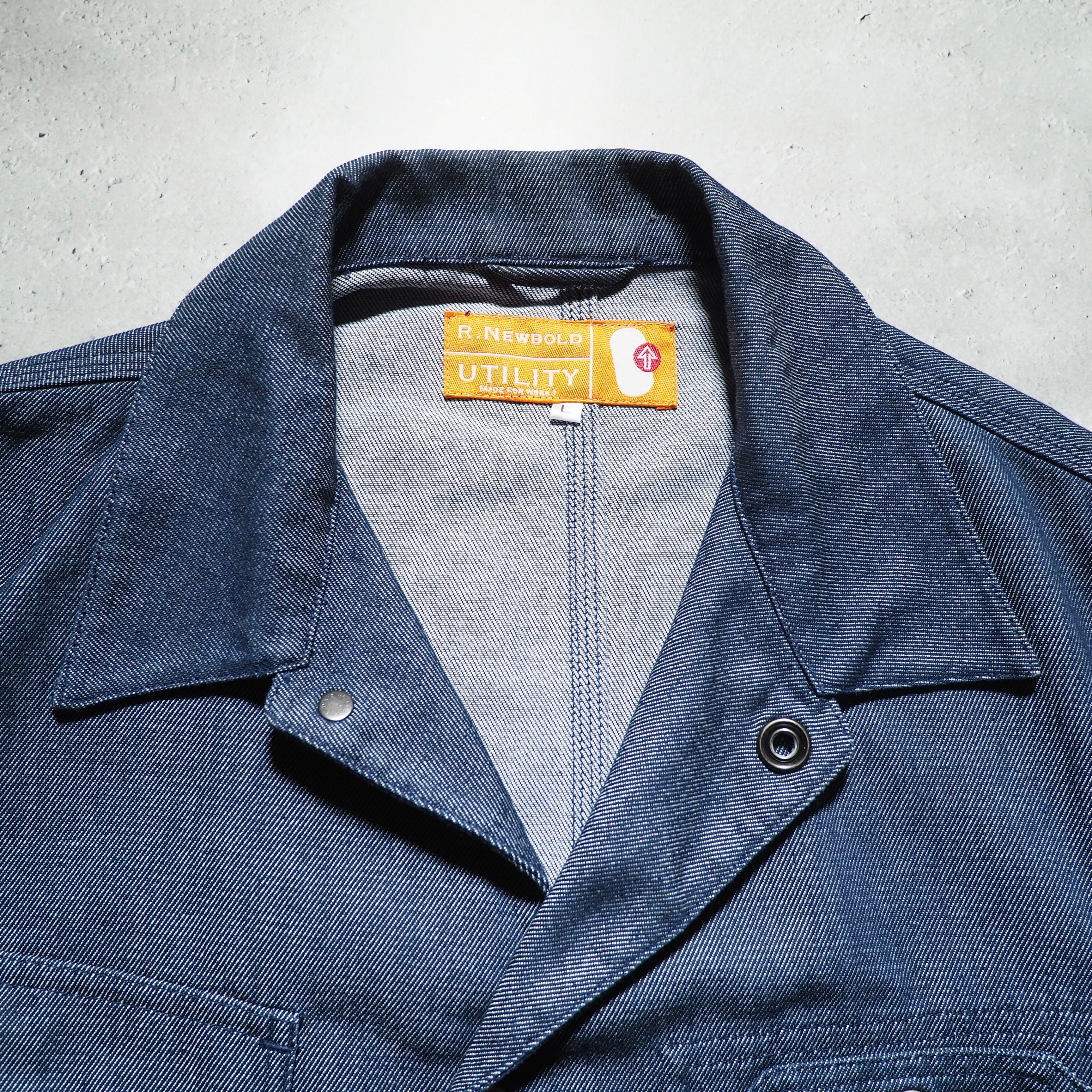 " R.NEWBOLD " Side Pockets Tape processing Design Denim jacket