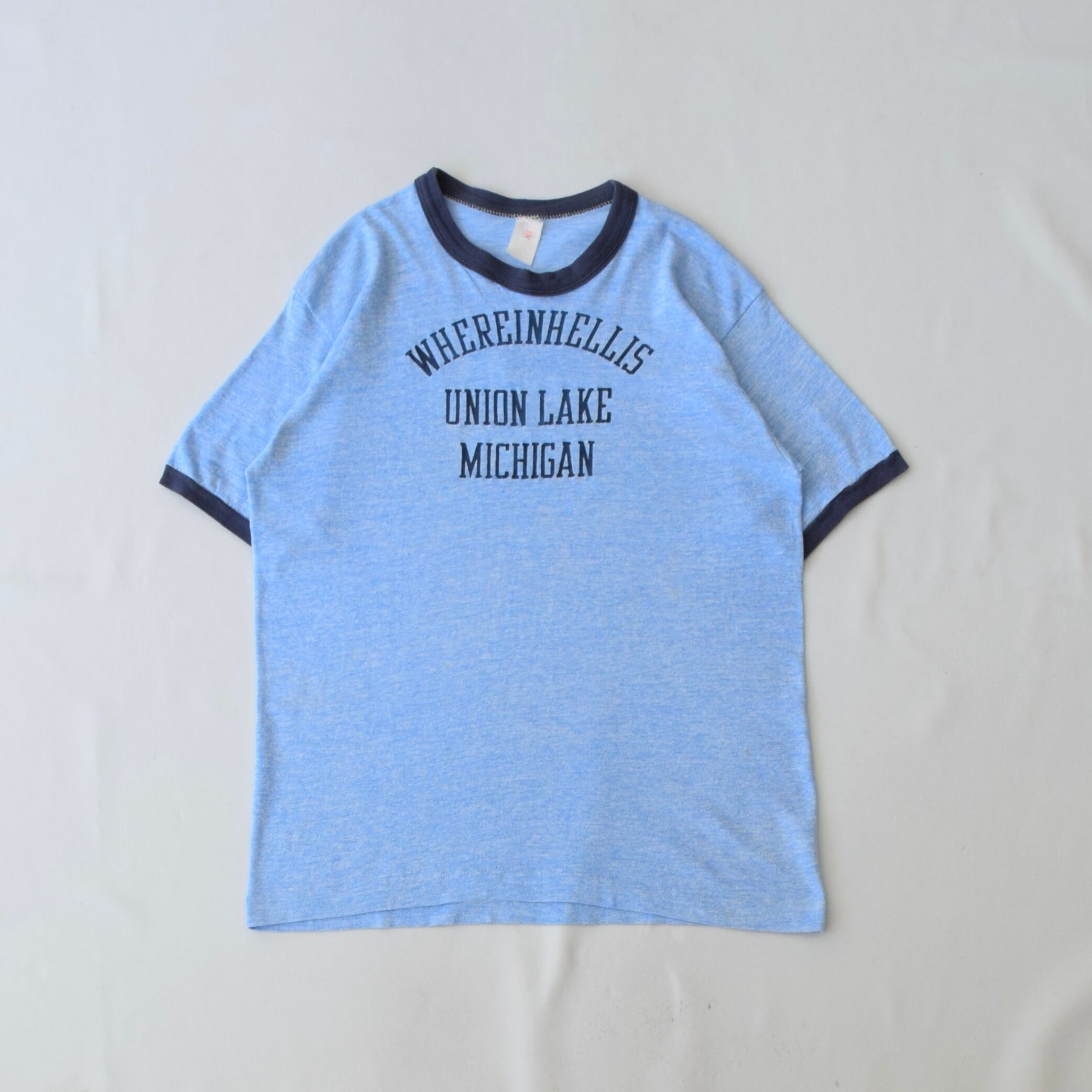 80's USA製 FRUIT OF THE LOOM Tシャツ 無地 メンズ M ターコイズ