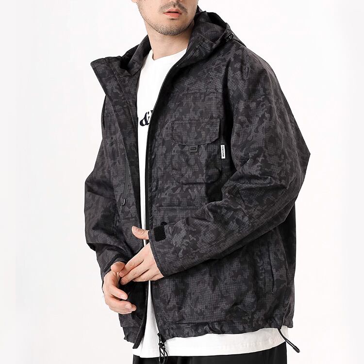 ★MULTI-POCKET CAMOUFLAGE JACKET WITH HOOD　　　A0786