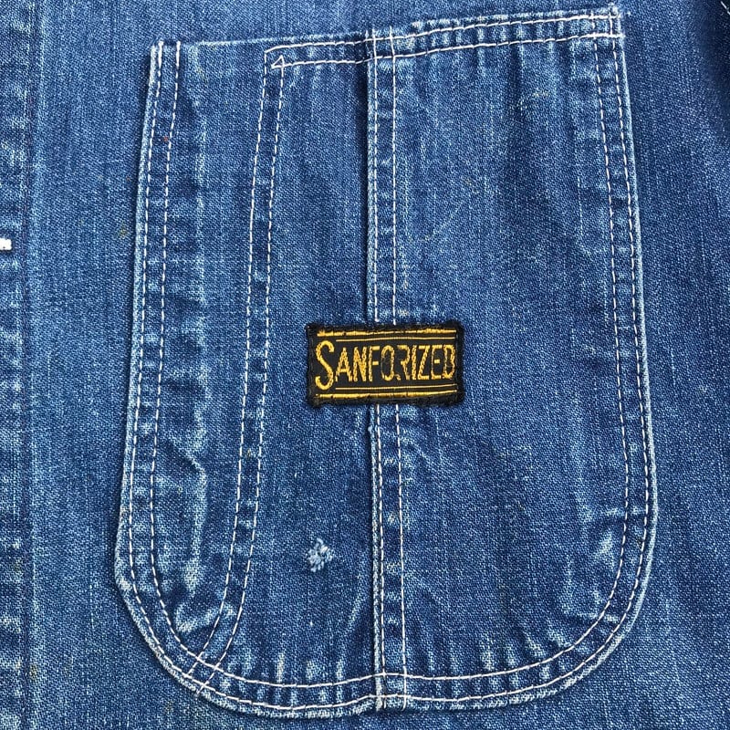 50's 60's UNKNOWN デニムカバーオール SANFORIZED ワーク