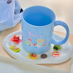 bunny friends mug / バニー フレンズ マグカップ コップ ブルー ラビット キャラクター 韓国雑貨