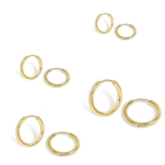 シンプルなステンレスピアス4足セット 상급