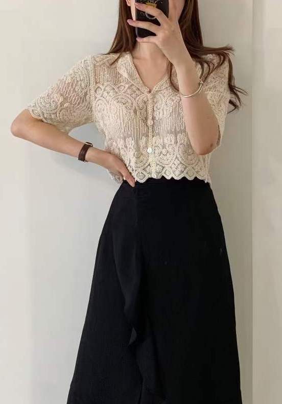 レース半袖トップス　AJ1079-1110