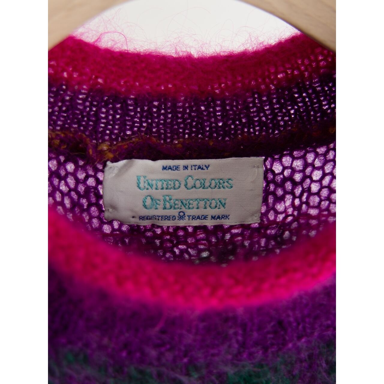 【UNITED COLORS OF BENETTON】Made in Italy Wool-Nylon Pullover Sweater（ベネトン イタリア製ウールナイロンプルオーバーセーター ニット）