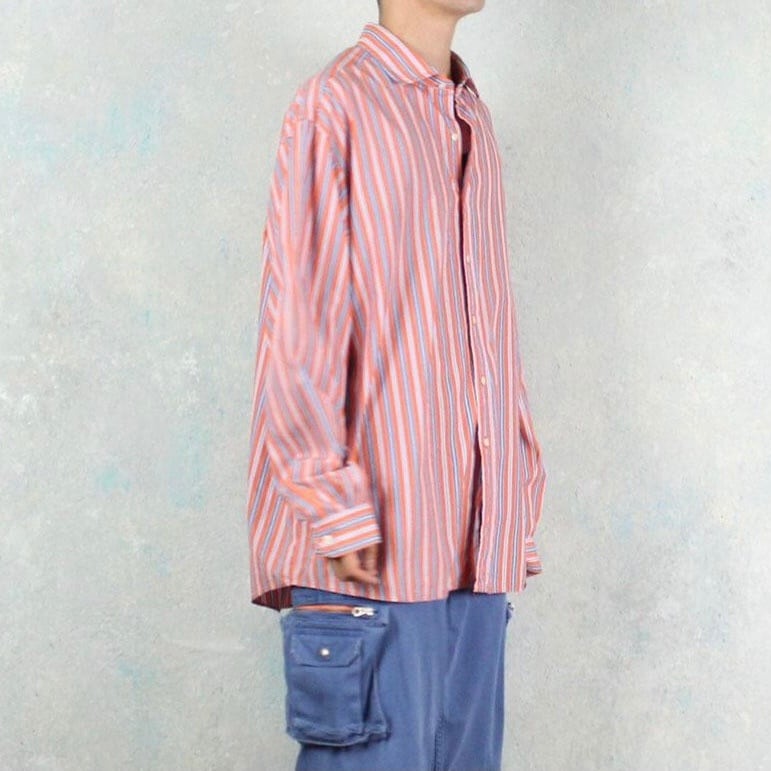 Polo by Ralph Lauren オレンジ×ブルー ストライプシャツ【FF-3638】 | cv